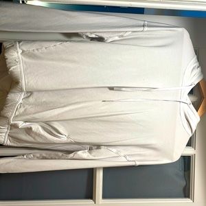 Lulu white hoodie with crossover open back